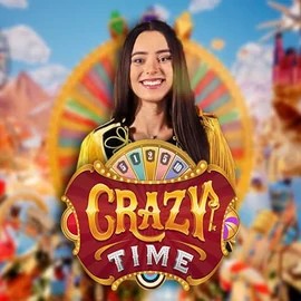 Crazy Time online game logo by Evolution on slotmafiacasinos.com