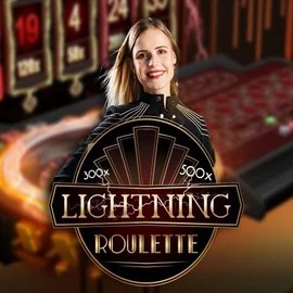 Lightning Roulette online game logo by Evolution on slotmafiacasinos.com